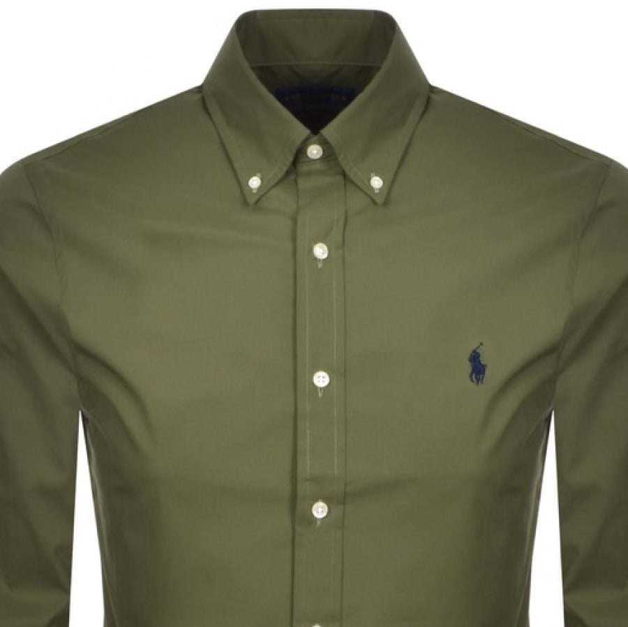 Alternative Image for ProductRalph Lauren Long Sleeved Slim Fit Shirt Green2